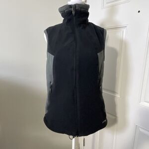 COLUMBIA TITANIUM Women’s Black & Gray Full-Zip Vest  Medium OMNI HEAT POCKETS
